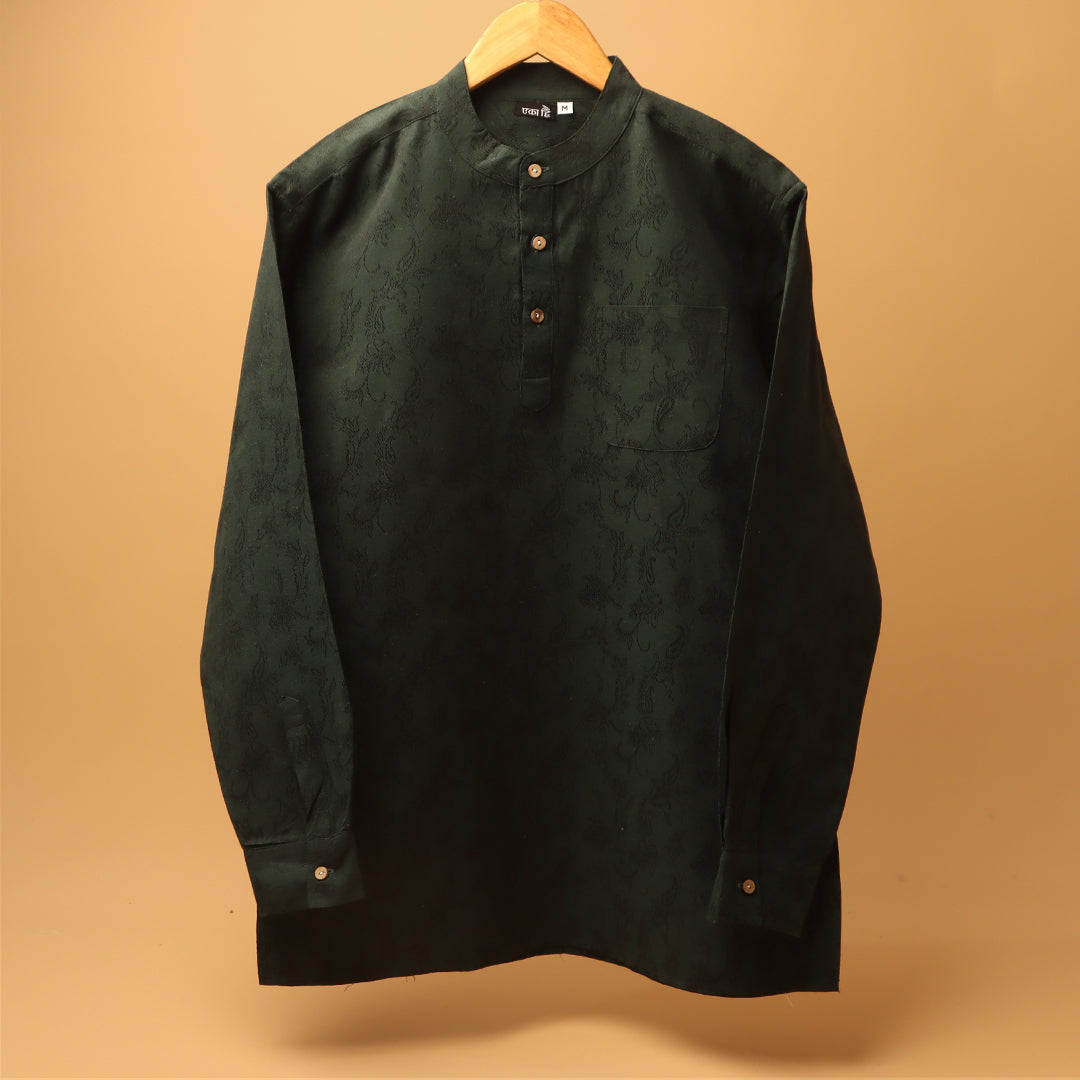 सानंद* Jacquard Khadi Kurta Shirt #75