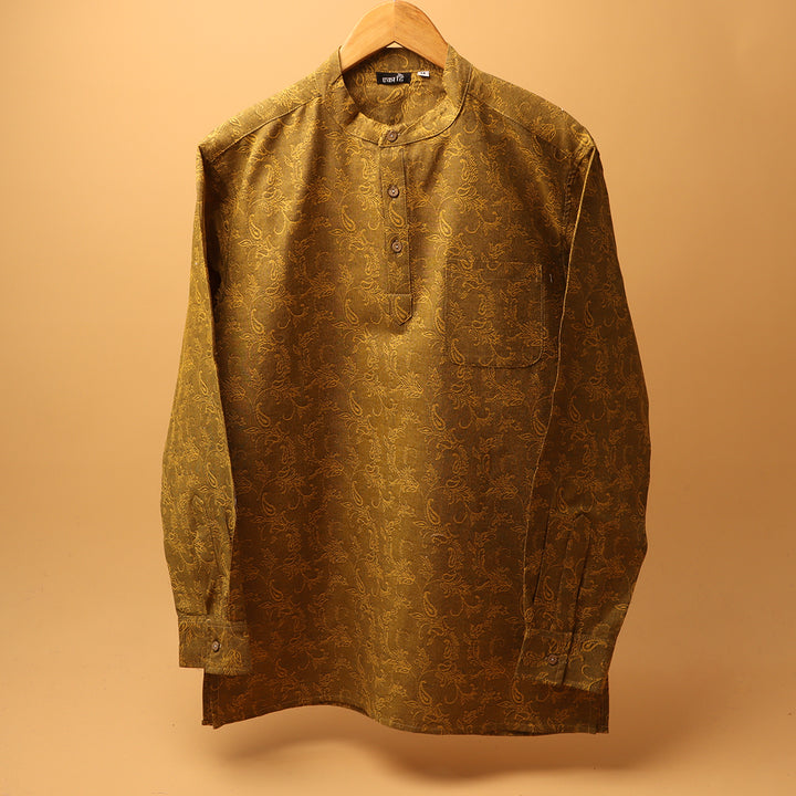 सुरम्य * Jacquard Khadi Kurta Shirt #74