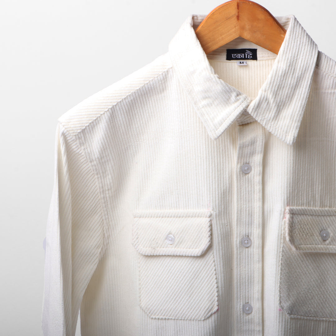 Pearl white * Corduroy Shirt #46