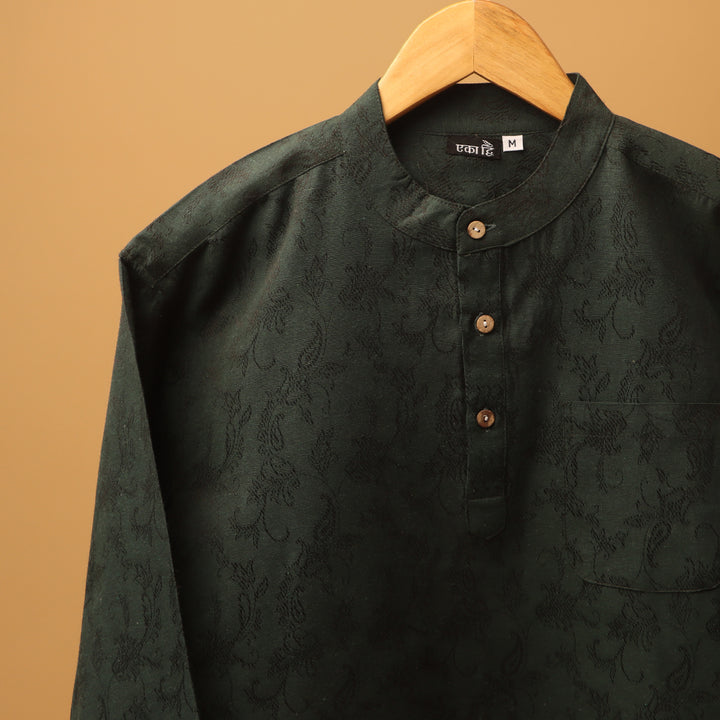 सानंद* Jacquard Khadi Kurta Shirt #75