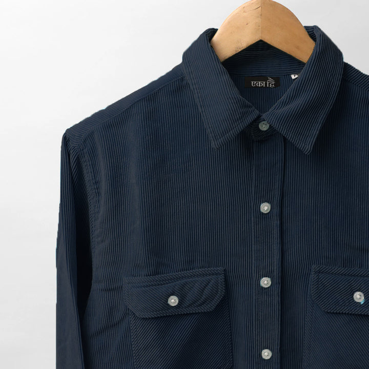 NAVY BLUE * Corduroy Shirt #44