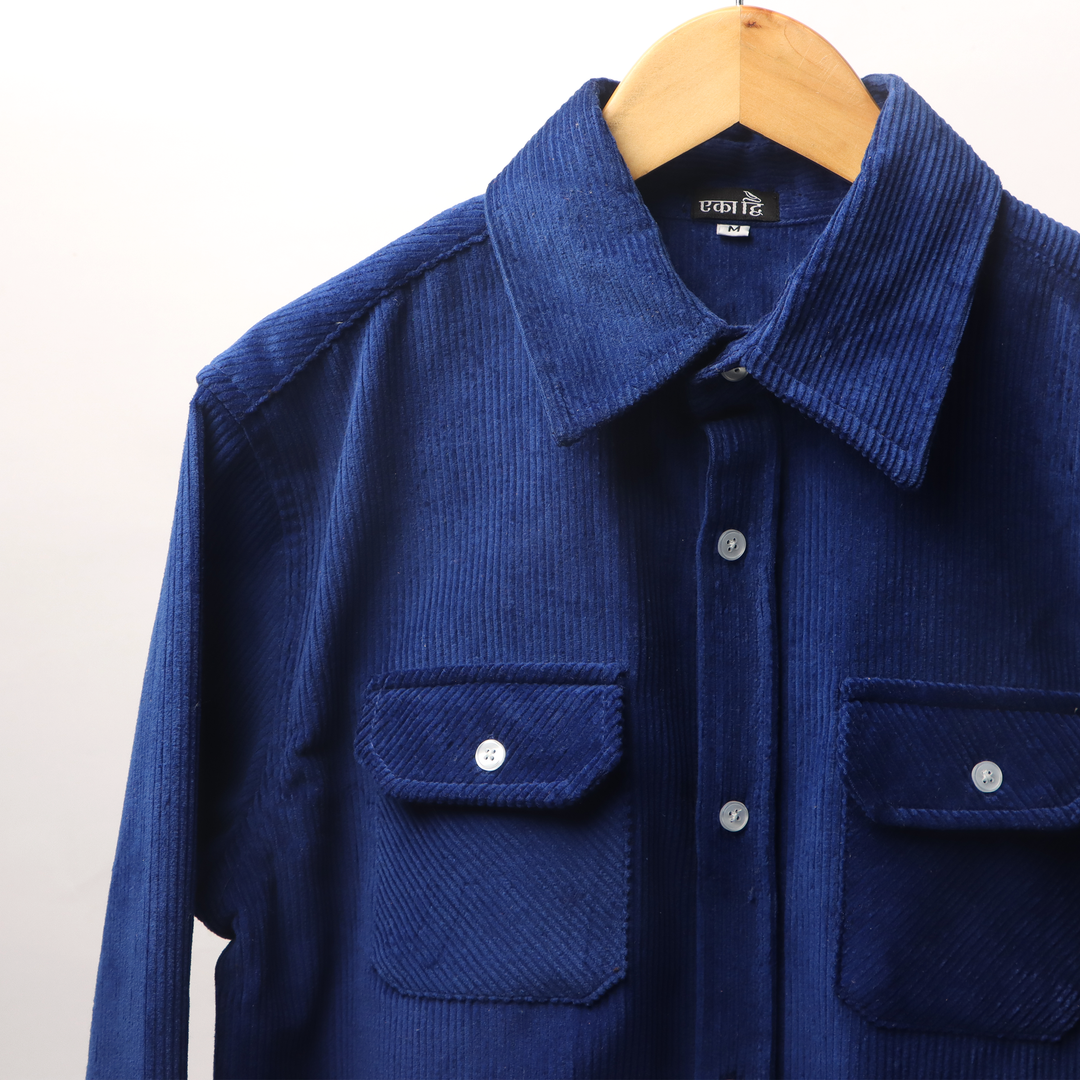 NAVY BLUE * Corduroy Shirt #44