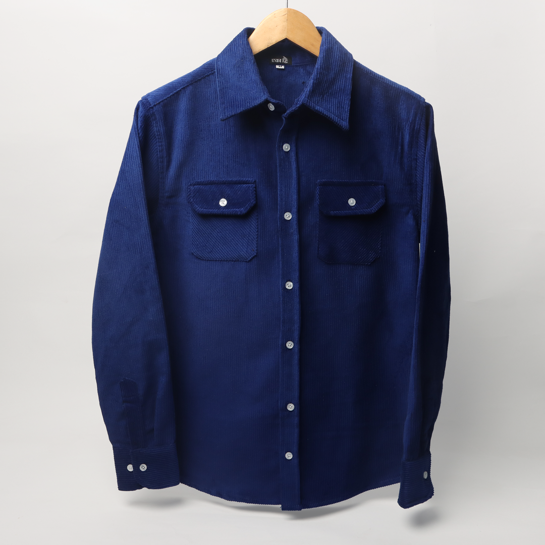 NAVY BLUE * Corduroy Shirt #44